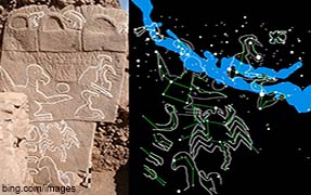 image of pillar with star chart on it at gobekli tepi