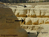 image of water erosion on the sphinx enclosure